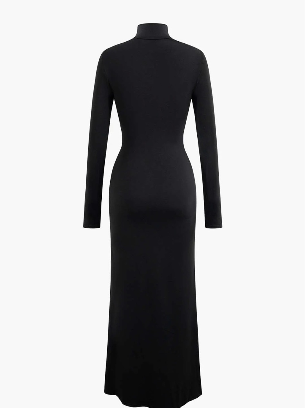 Black & Gold Sculptural Long Sleeve Maxi Dress - Picture 2 of 2